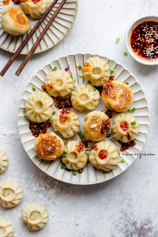 Dumplings veganos con tofu